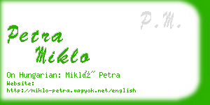 petra miklo business card